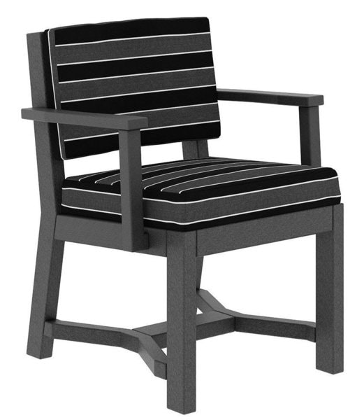 Amish Miller Poly Outdoor Upholstered Dining Chair with Arms