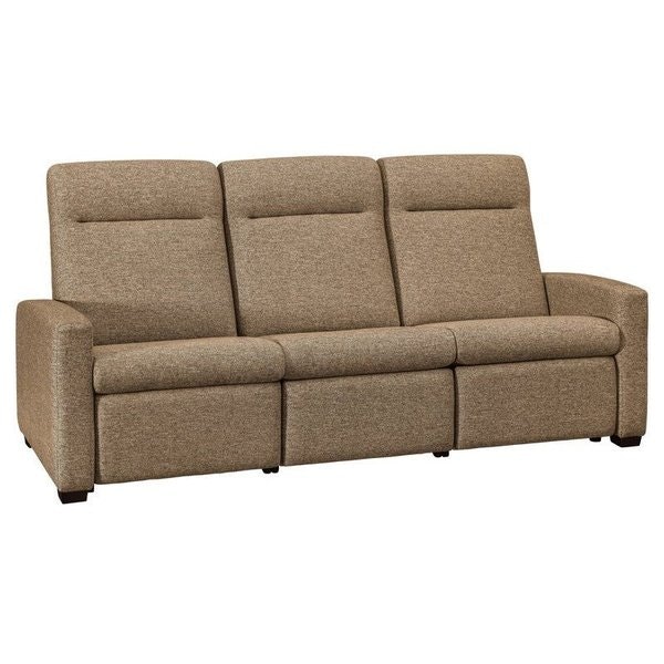 Amish Classic Comfort Upholstered 3 Seat Wall Hugger Sofa Recliner