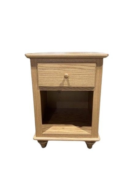 Outlet: Oak Wood 1-Drawer Nightstand In-Stock