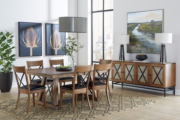 Amish Alpha Modern 8-Piece Dining Room Set