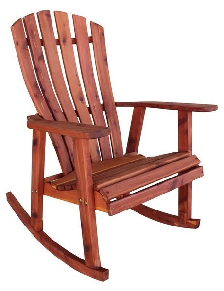 Amish Cedar Wood Adirondack Rocker with Lumbar Support