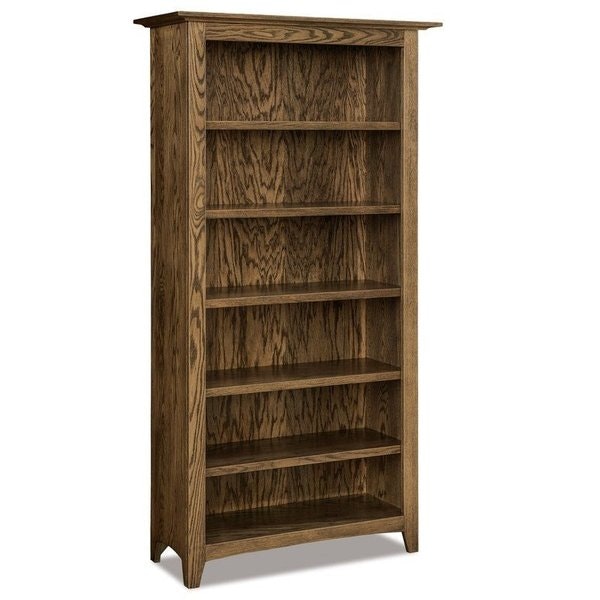 Amish 48 Tall Rustic Brock Bookcase with 5 Adjustable Shelves