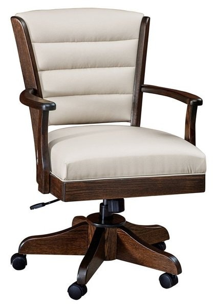 Amish Hartridge Desk Chair with white upholstery
