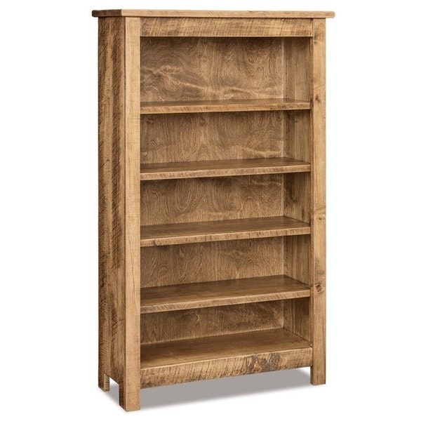 Amish 35 1/4 Wide Dutton Bookcase in Rough Sawn Rustic Brown Maple
