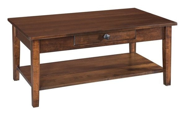Amish Simplistic Coffee Table with Drawer
