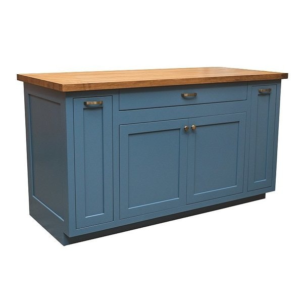 Amish Shaker Freestanding Kitchen Island Cabinet with Optional Top