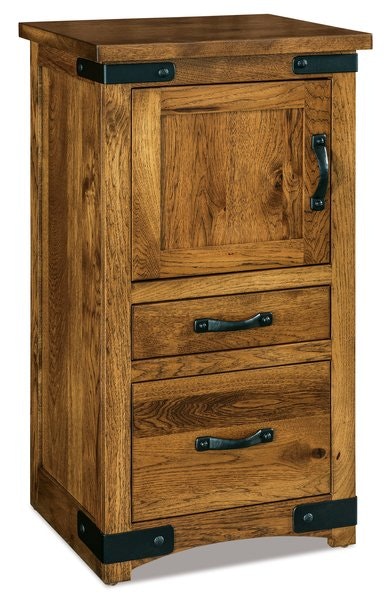Amish Beatrice CPAP Machine Nightstand shown in Rustic Hickory with Lite Asbury Stain.