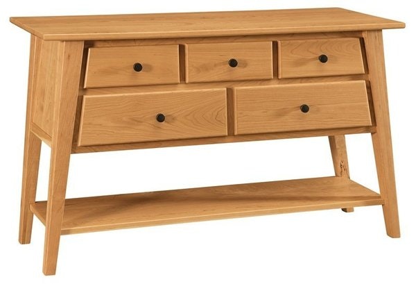 Amish 58 3/4 Wide Vera Modern Farmhouse Dining Server shown in Cherry with Natural Stain