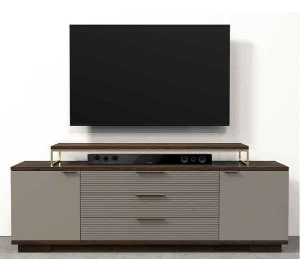 Amish Hadley Contemporary Media Cabinet with Fluted Drawers