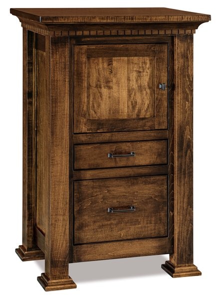 Amish David 45.75 Inch High CPAP Storage Nightstand with 1 Door and 2 Drawers.