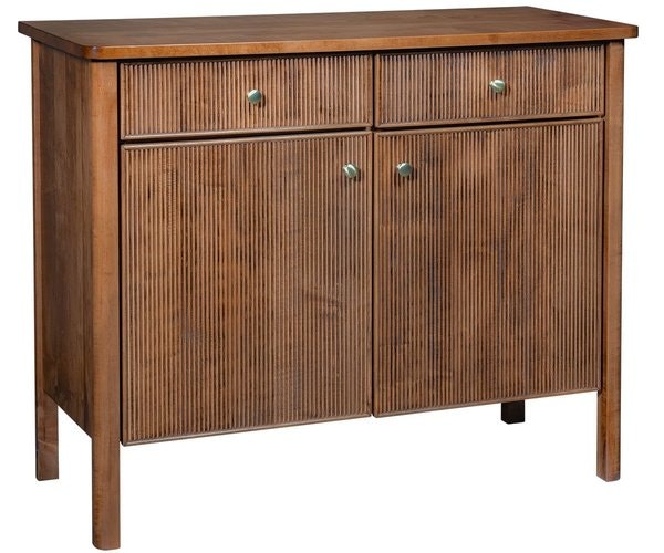 Amish 40 Tall Modern Sideboard Cabinet with Vertical Slat Doors