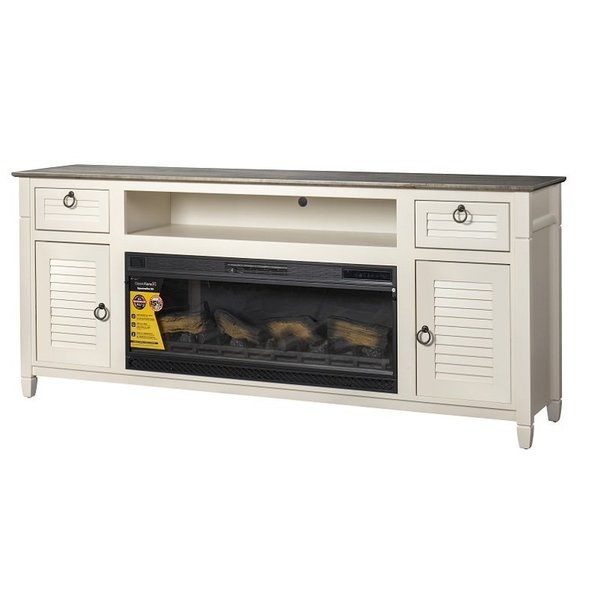 Amish Coastal Fireplace Media Console