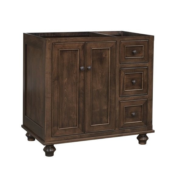 Amish 35 Tall French Country Bathroom Vanity Free Standing with Four Bun Feet