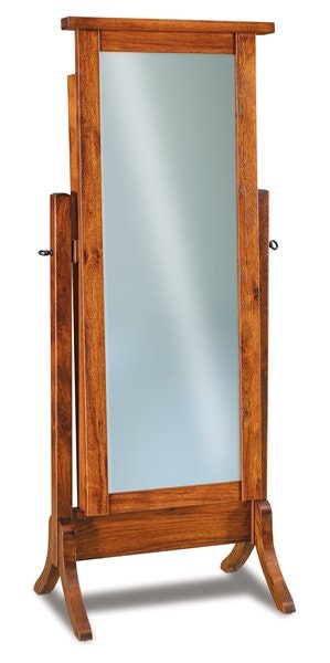 Amish Daniel Floor Cheval 66 Inch High Mirror with Optional Jewelry Storage