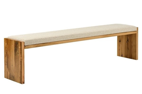 Amish Wedge Dining Bench with Reclaimed Wood Option