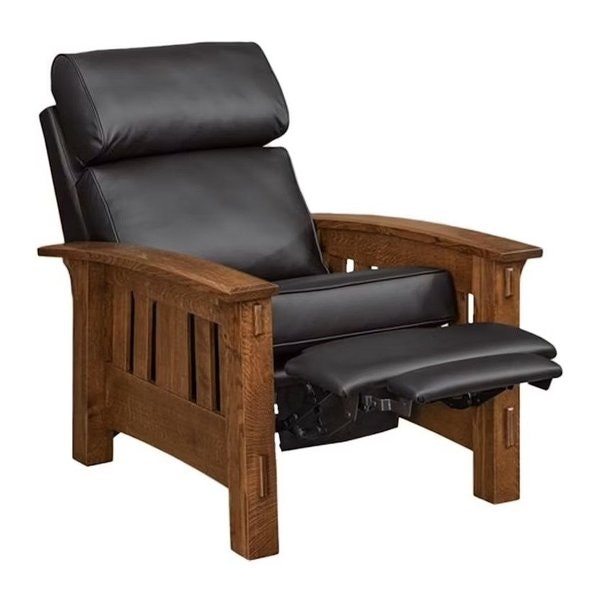 Amish Trinity Mission Comfy Wood Frame Recliner