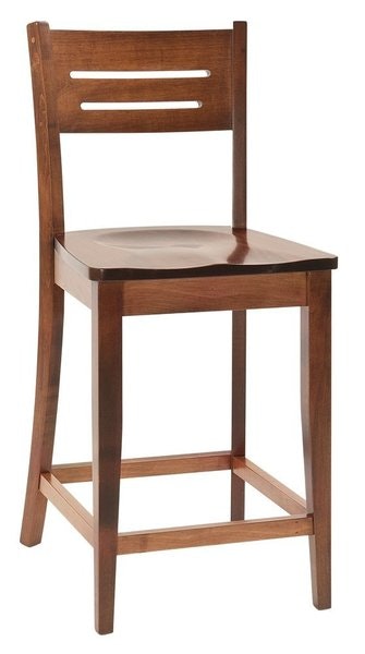 Amish Jericho Cutout Back Counter and Bar Stool