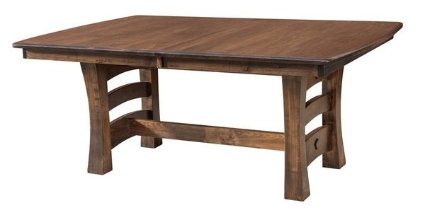 Amish Handcrafted Solid Wood Semora Trestle Dining Table