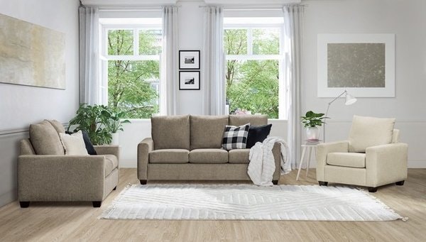 Amish Sundance 3-Piece Fully Upholstered Living Room Set includes One Chair, One 2-Seat Loveseat, and One 3-Seat Sofa