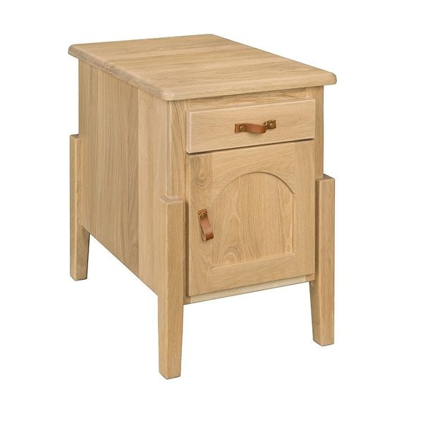 Amish Bellevue Mid-Century Modern Chairside Table shown in Plain White Oak with Bamboo Stain