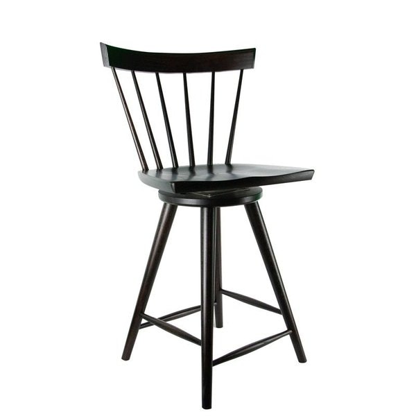 Amish Clearwater Mid-Century Modern Swivel Counter or Bar Stool shown in Red Oak with Onyx Stain