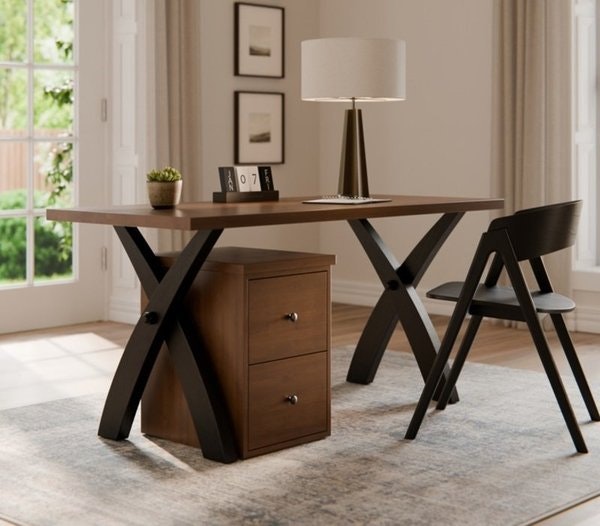 Amish Open Desk with X Base