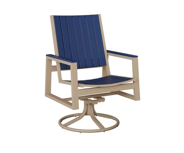 Berlin Gardens Vida Outdoor Swivel Rocker Dining Chair - Aluminum and Poly