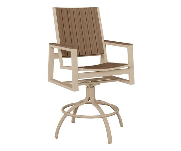 Berlin Gardens Vida Outdoor Swivel Bar Stool - Aluminum and Poly