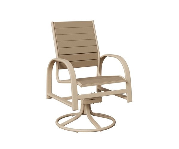 Berlin Gardens Murphy Outdoor Swivel Rocker Dining Chair - Aluminum and Poly Slats