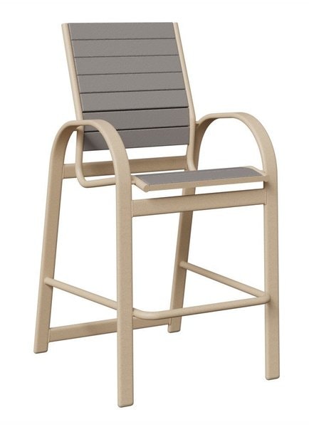 Berlin Gardens Murphy Outdoor Bar Stool - Aluminum and Poly Slats