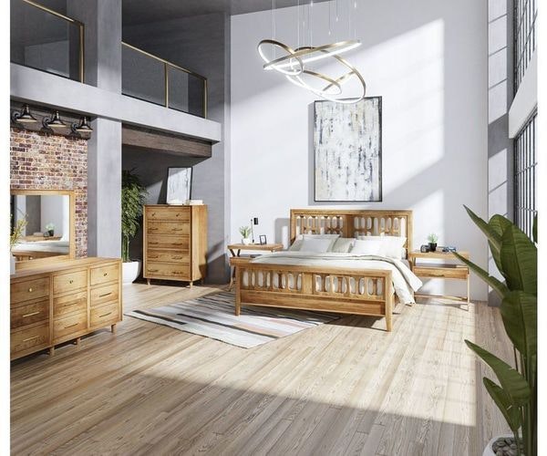 Amish Kings Canyon Mid Century Modern 4-Piece Bedroom Set