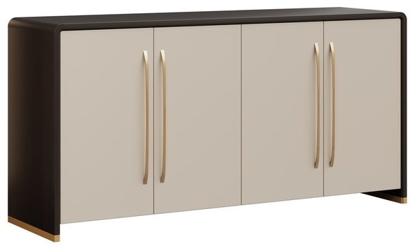 Amish Mirage 4-Door Modern Sideboard Buffet with Rounded Edges 64" - 84"