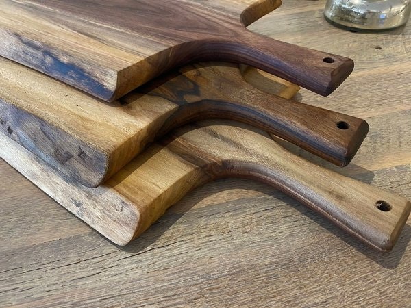 Amish Made Small Solid Walnut Wood Charcuterie Cutting Boards In-Stock