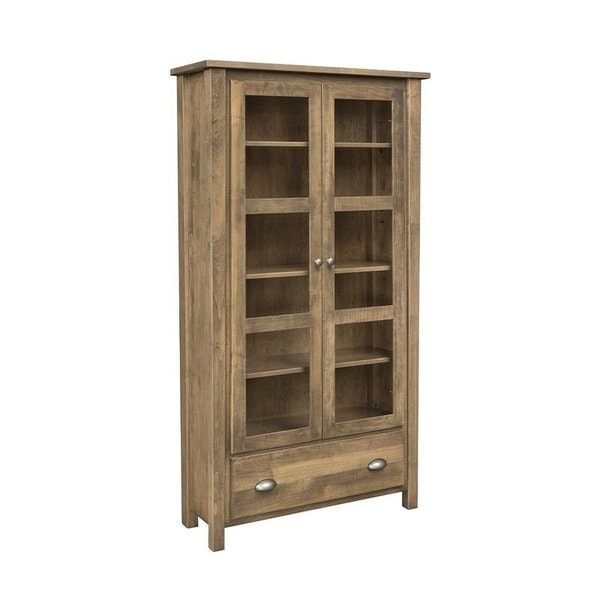 Amish Timberline Bookcase With Glass Doors