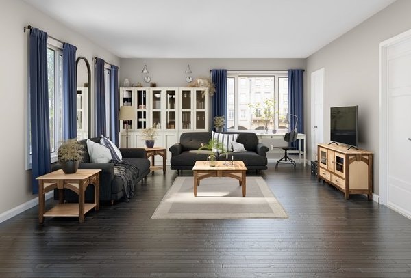 Amish Sterling Living Room 3-Piece Set in Wormy Maple and Rustic Walnut Wood