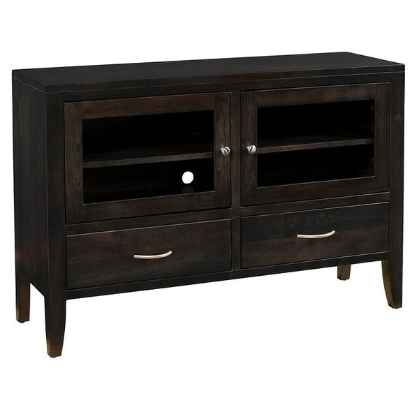 Amish Noble 50” TV Stand shown in Brown Maple with Dark Night Stain