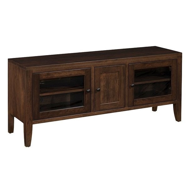 Amish Noble 60” Media Console shown in Sap Cherry with Cocoa Stain