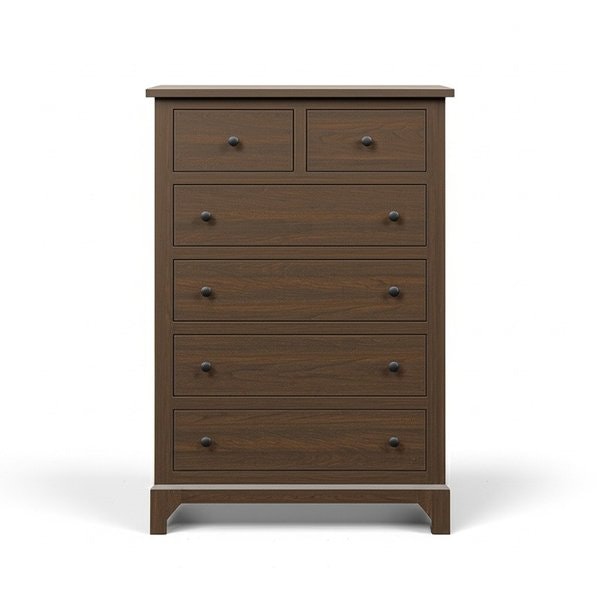 Amish 56 Tall Contempory Finwood 6-Drawer Chest of Drawers