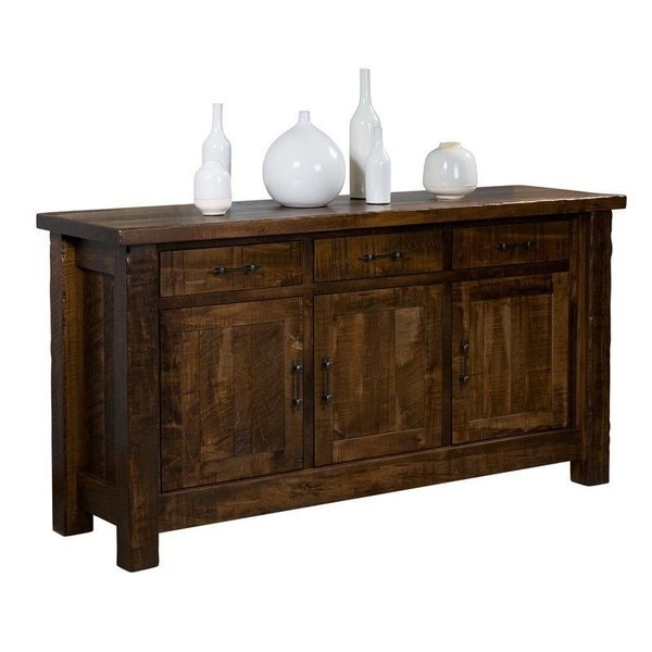Amish Dutton Rough Sawn 68 Sideboard - Quick Ship shown in Rough Sawn Brown Maple