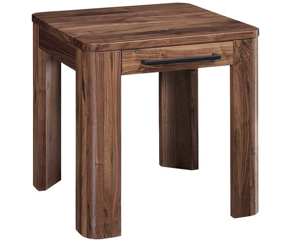 Amish 22 Wide Woodlyn End Table with Rounded Leg Posts and Drawer