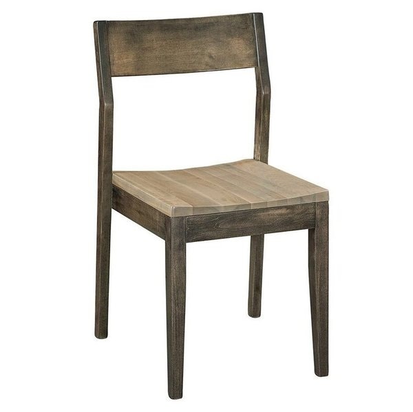 Amish Maurice Side Dining Chair shown in Brown Maple with Carbon/Seashell Stain