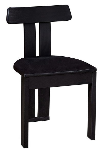 Amish Dallas Side Dining Chair shown in Red Oak with Muted Black Stain