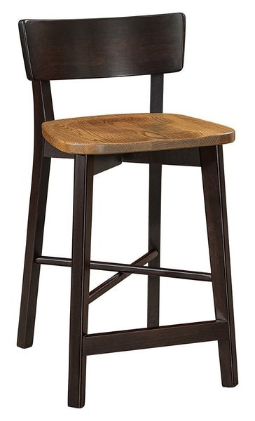 Amish Devyn Counter and Bar Stool shown in Brown Maple/Red Oak with Onyx and Medium Walnut