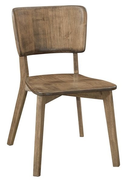Amish Grant Side Dining Chair shown in Brown Maple and Sandstone Stain