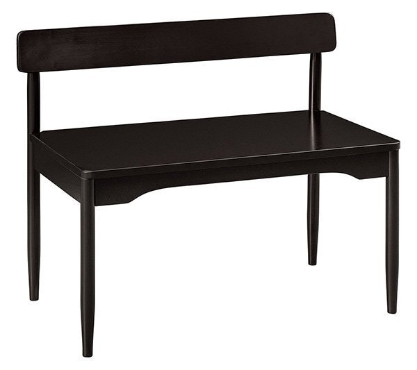 Amish Hoover 36 Bench shown in Brown Maple with Black Paint