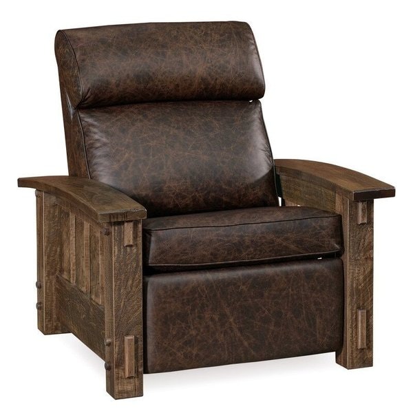 Leather mission recliner chair