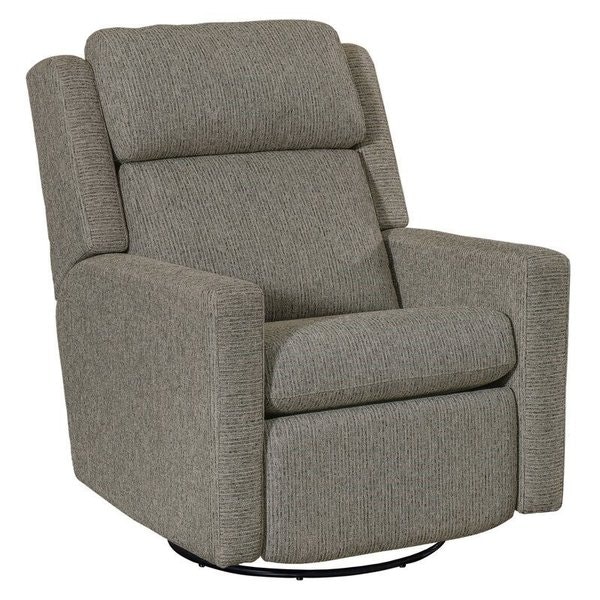 Amish Sleek Swivel Glider Recliner shown in Hazelnut Fabric