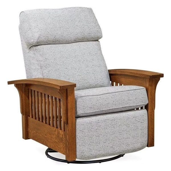 Amish Montclair Mission Comfy Swivel Rocker Recliner
