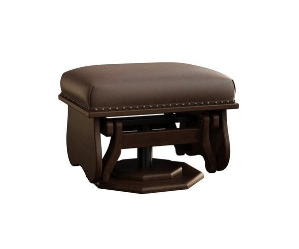 Amish Oromocto Gliding Ottoman - Quick Ship shown in Brown Maple with Rich Tobacco Stain and Texas Leather