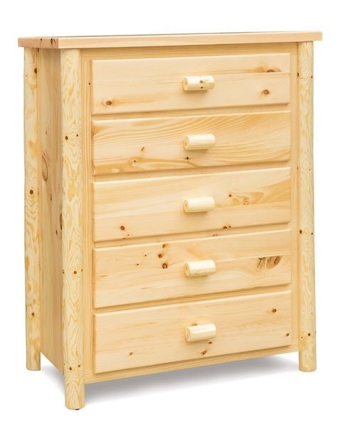 Amish 53 Tall Econo Line 5-Drawer Chest shown in Plain Pine